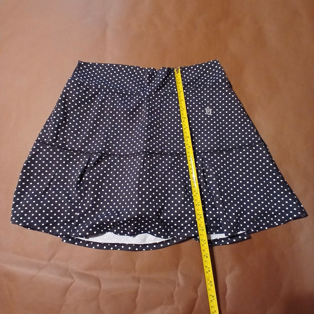 DONAJO Size 3  Black White Polka Dot Skort Ruffled Hem Skirt Pockets Tennis